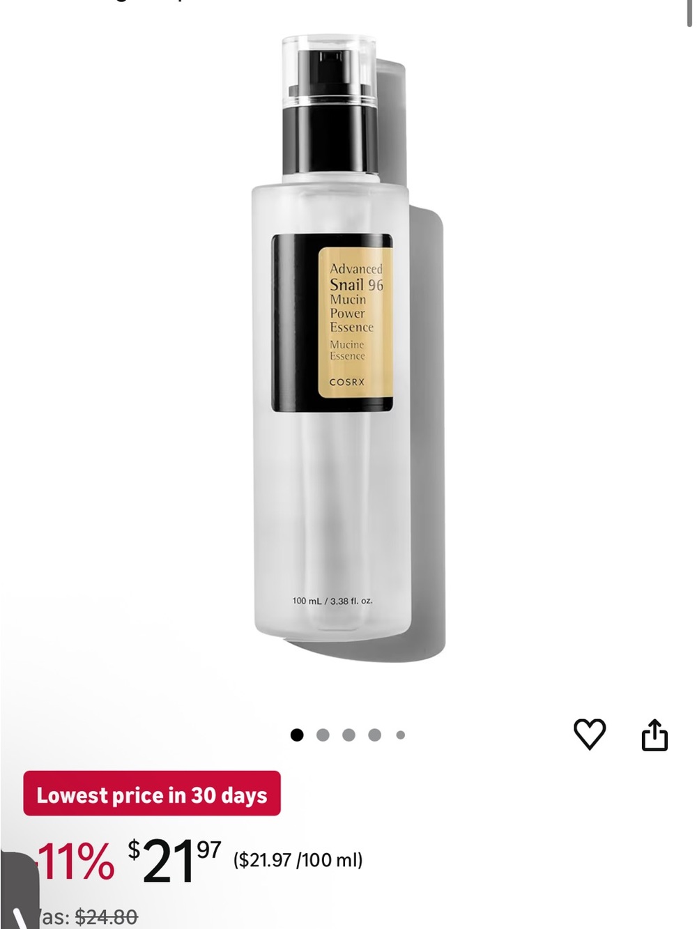 Ouhoe Advanced Snail 96 Mucin Power Essence - Clear Bottle